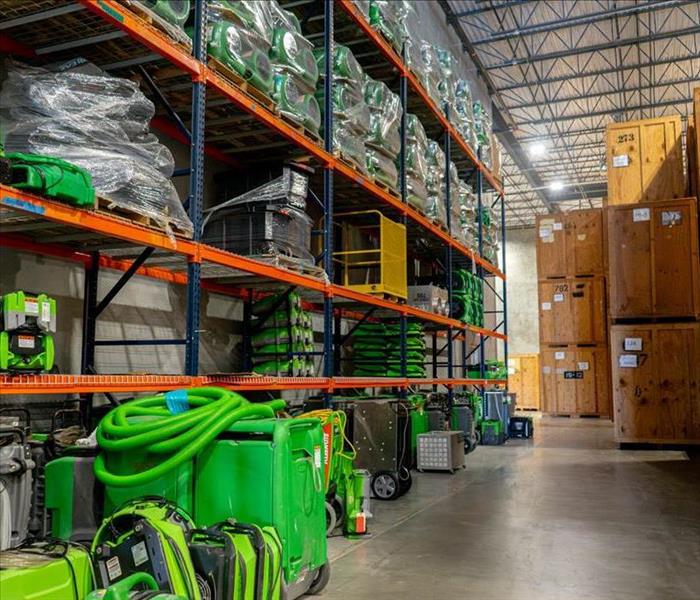 Storm damage restoration equipment stored at one of our facilities